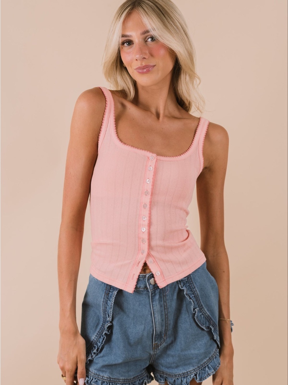 Free People End Game Pointelle Tank